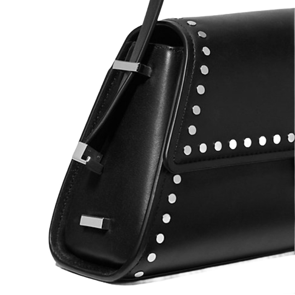 MICHAEL KORS ~ Black Ludlow Bag Silver Rivet Accents Magnetic Closure Boss Babe - Picture 6 of 17
